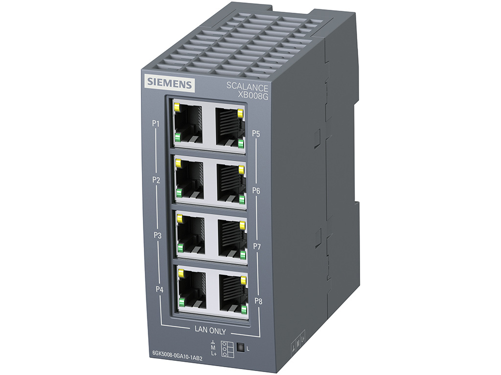 Switch công nghiệp 8 ports 10/100/1000 Mbit/s SCALANCE XB008G Unmanaged & Layer 2 6GK5008-0GA10-1AB2