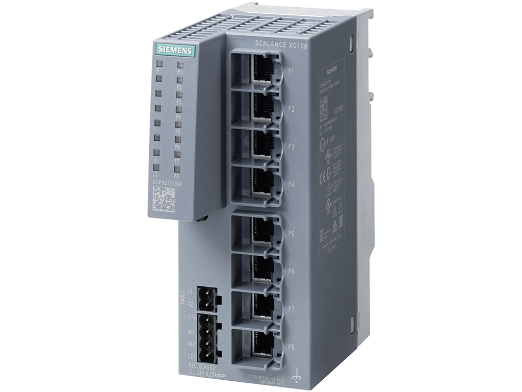 Switch công nghiệp 8 cổng RJ45 10/100 Mbit/s SCALANCE XC108 Unmanaged & Layer 2 6GK5108-0BA00-2AC2