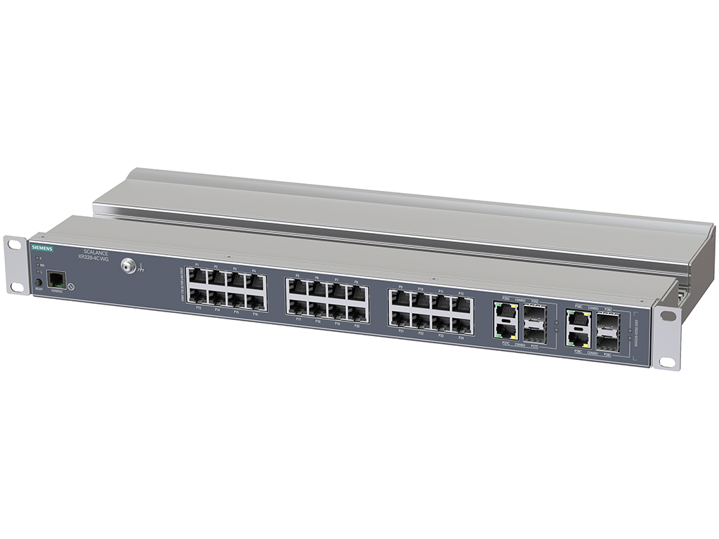 Switch công nghiệp 24 cổng RJ45 10/100/1000 Mbps + 4 cổng 1000 Mbps (cổng điện/quang) SCALANCE XR328-4C WG Managed & Layer 2 6GK5328-4SS00-3AR3